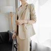 comfortable loose office lady skirt suits solid Satin suit and long a-line skirt  work style skirt suits