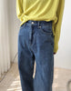 woman cotton straight blue long jeans